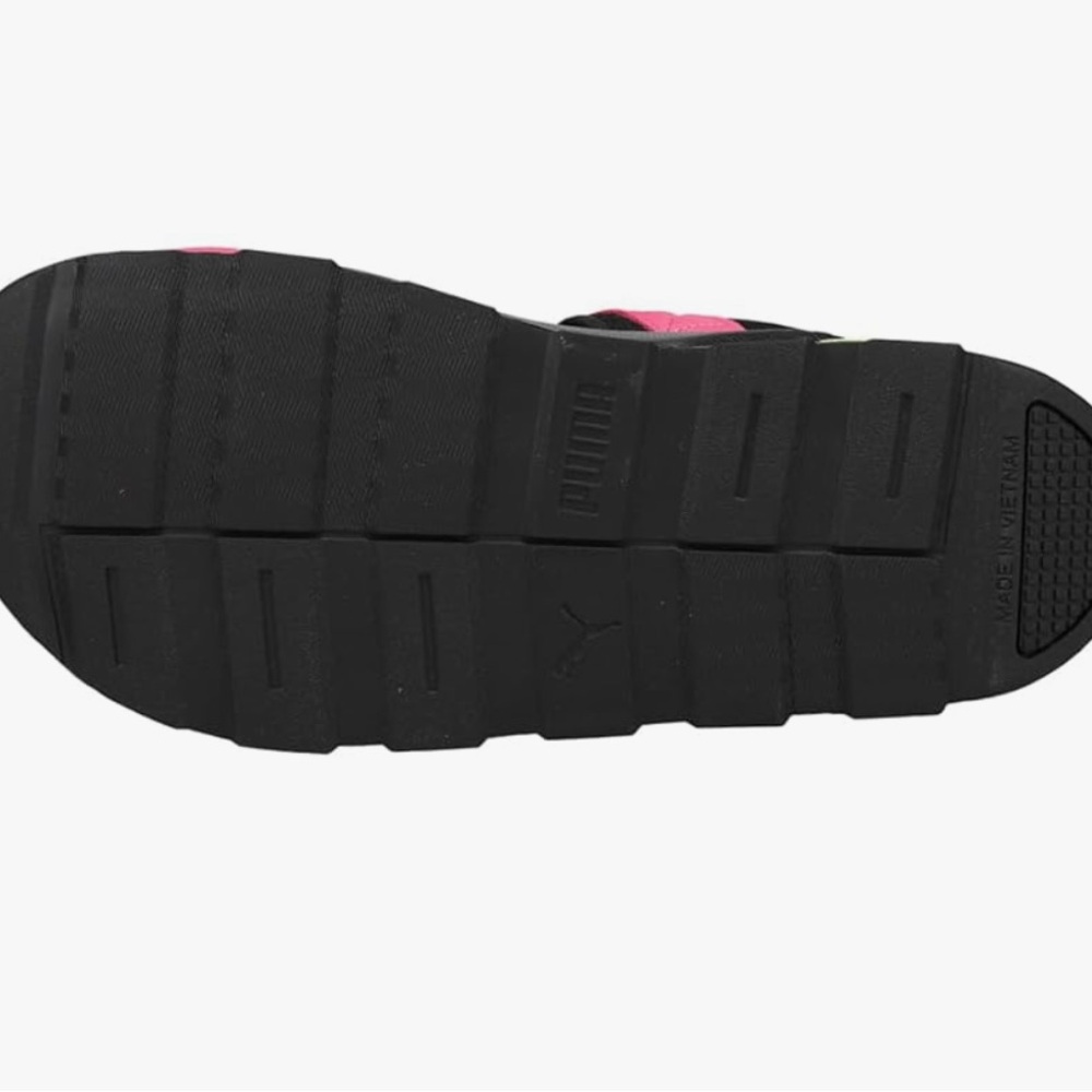 Puma Black Sandals with Pink and Green Straps - Picture 5 of 5